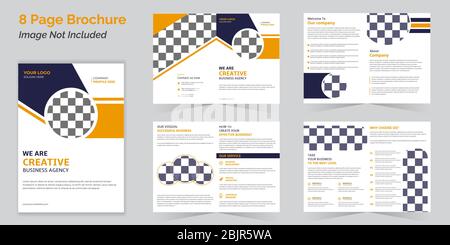 Business bi-fold brochure design vector template Stock Vector