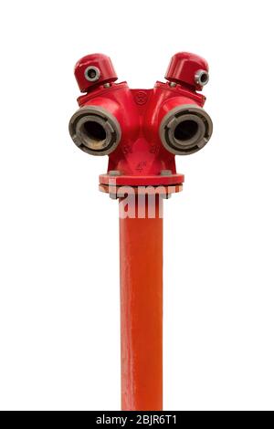 red fire hydrant isolated on white background Stock Photo