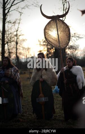 Celebration of the Celtic Feast of Imbolc @ Axa Briga Theme Park - Settimo Rottaro (TO) Italy - Saturday 9 February 2019 Stock Photo