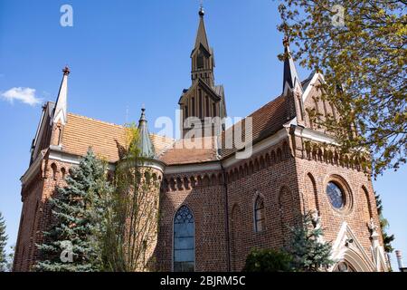 Konin / Poland - The Church of St. Andrew, gothic architecture. Stock Photo