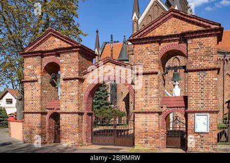 Konin / Poland - The Church of St. Andrew, gothic architecture. Stock Photo