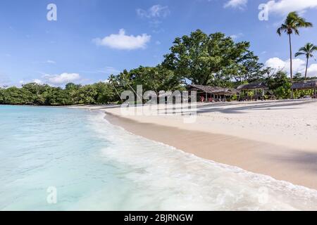 idyllic sand beach blue lagoon champagne coast Oceania Stock Photo