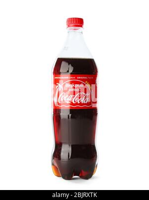 KYIV, UKRAINE - NOVEMBER 13, 2017: Bottle of Coca-Cola on white background Stock Photo