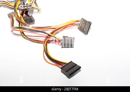 Wires on a white background. Stock Photo