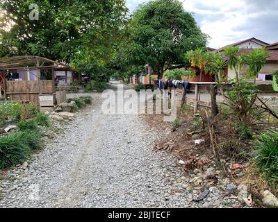 Road in the Bukit Lawang Village, Sumatra, Indonesia Stock Photo