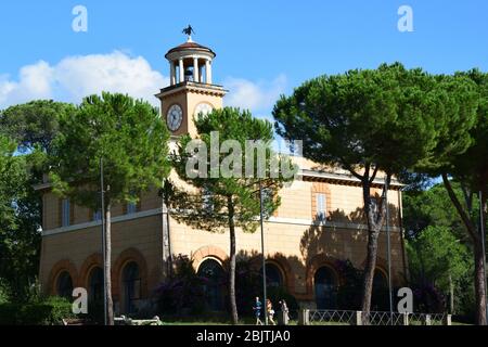 Casina dell'Orologio and Piazza di Siena in the Villa Borghese Park Stock Photo