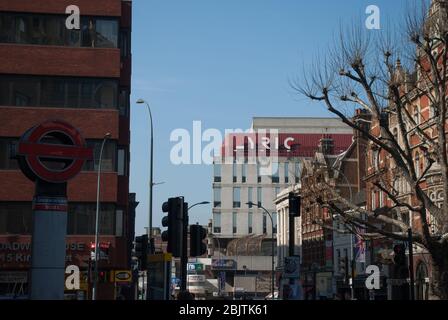 1970s Architecture High Street 1 Lyric Theatre Square, King Street, Hammersmith, Lyric W6 by Rick Mather Architects Council Borough Architects Stock Photo