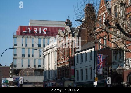 1970s Architecture High Street 1 Lyric Theatre Square, King Street, Hammersmith, Lyric W6 by Rick Mather Architects Council Borough Architects Stock Photo