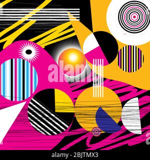 Miracle is a Beautiful multi-colored abstract pattern of different geometric objects and shapes. Template for Wallpaper or poster design. Stock Vector