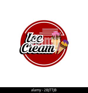 Ice Cream shop logo with free mockup on Behance