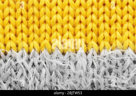 Striped knitted fabric texture as background, closeup Stock Photo