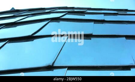 Metal plates layered on the top of each other, modern abstract design Stock Photo