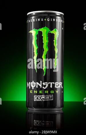 monster energy drink green can product Stock Photo