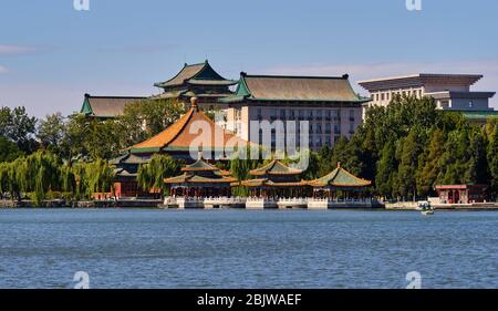 Five-Dragon Pavilions at Beihai lake in Beihai park in Beijing, China Stock Photo