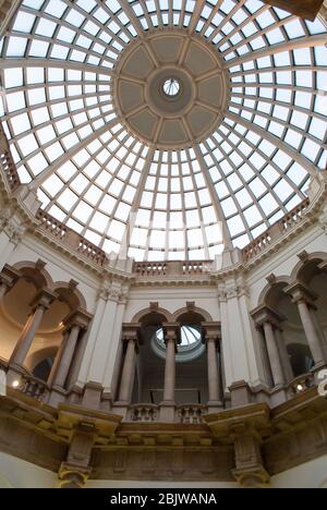 Tate Britain Interior Atrium Dome Skylight Glass Classical Architecture Columns Art Gallery Millbank, Westminster, London SW1P by Sidney Smith Stock Photo
