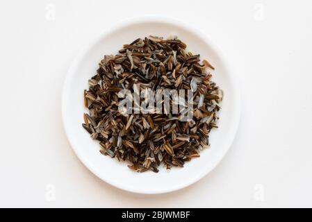 Cooked Minnesota Wild Rice in a Bowl Stock Photo