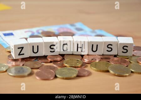 Zuschuss - the german word for grant Stock Photo