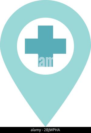 location pointer health care equipment medical vector illustration flat style icon Stock Vector