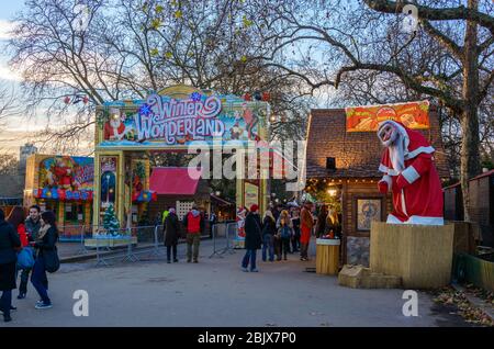 Winter Wonderland in Hyde Park, London Stock Photo