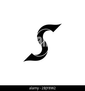 Initial letter S graphic logo design concept template, isolated on white background. Stock Vector