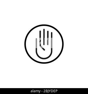 Dont touch vector icon, line concept template, isolated on white background. Stock Vector