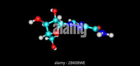 Ribavirin or tribavirin is an anti-viral medication used to treat RSV infection, hepatitis C, and viral hemorrhagic fever. 3d illustration Stock Photo