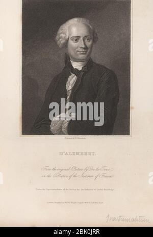 Hopwood, William (1784-1853) - Jean le Rond d'Alembert (1717-1783). Stock Photo