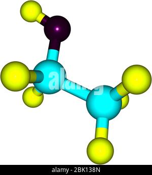 Ethanol molecular structure isolated on white