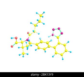 Valsartan (Diovan) is an angiotensin II receptor antagonist (more commonly called an ARB, or angiotensin receptor blocker) Stock Photo