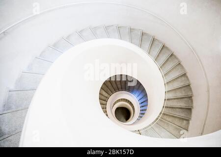 Spiral staircase, Museum Unterlinden, Musee Unterlinden, new building by architects Herzog and de Meuron, Colmar, Alsace, France Stock Photo