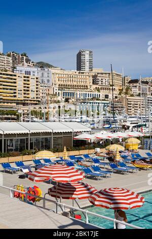 Swimming pool in La Condamine area, Monte Carlo, Monaco, Europe Stock Photo