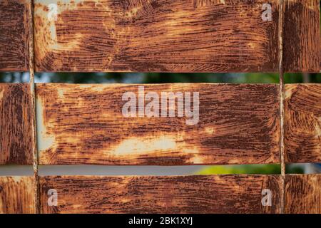 Close up old metal plate blank signboard Stock Photo
