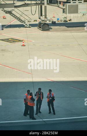 Istanbul / Turkey - September 14, 2019: Airport staff at new Istanbul Airport, Istanbul Havalimani in Turkey Stock Photo