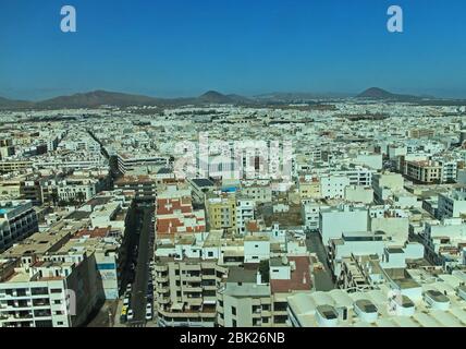 Town of Arrecife, Lanzarote, viewed from top of Gran Hotel Stock Photo