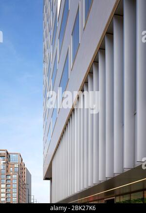 Exterior facade. Aga Khan Centre Kings Cross, London, United Kingdom. Architect: Maki and Associates, 2018. Stock Photo