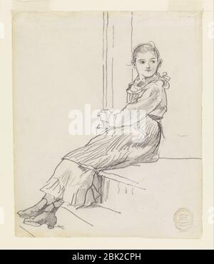 Winslow Homer - Girl Seated on a Porch Step Stock Photo