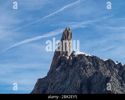 Giant tooth mountain tin Mont Blanc massif Stock Photo