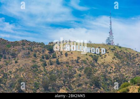 Hollywood, Los Angeles, California, USA - July 22th, 2019 : view from Griffith Park