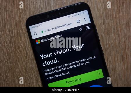 Microsoft Azure website (azure.microsoft.com) displayed on smartphone Stock Photo