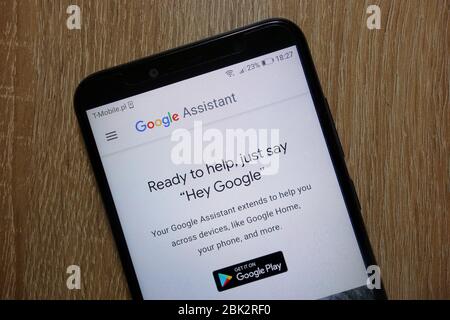 Google Assistant website displayed on smartphone Stock Photo