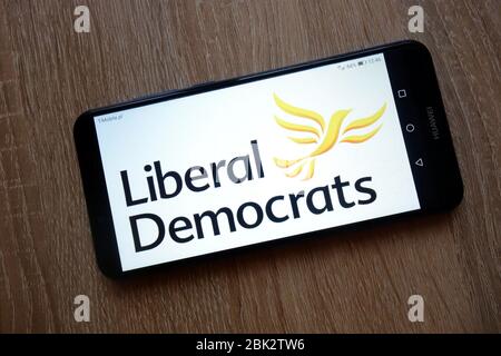 Liberal Democrats political party logo displayed on smartphone Stock Photo