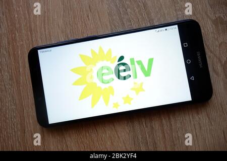 Europe Ecology – The Greens (French: Europe Ecologie Les Verts) party logo displayed on smartphone Stock Photo