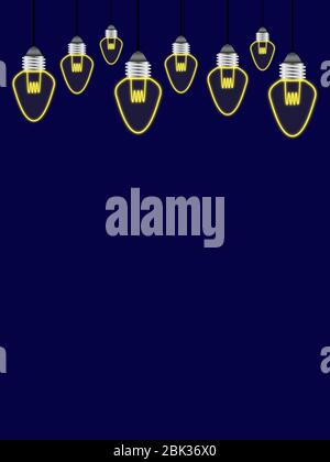 Lightbulb with neon style on background Stock Photo