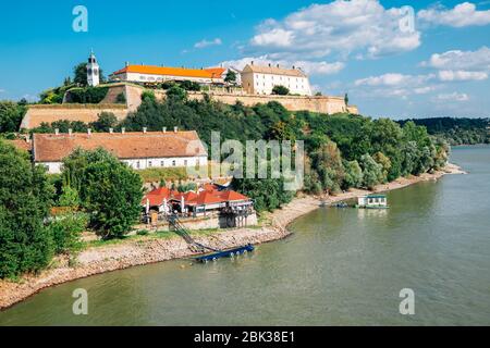 Petrovaradin Fortress on Danube river in Serbia Stock Photo