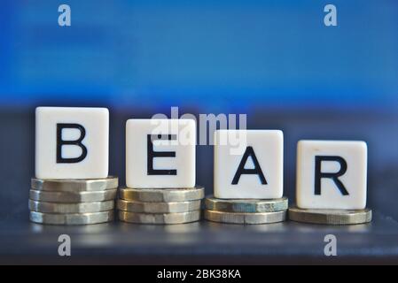 bear market concept stock exchange market index Stock Photo
