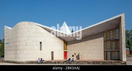 Le Corbusier architect Gandhi Bhawan building University of Punjab Chandigarh India Stock Photo