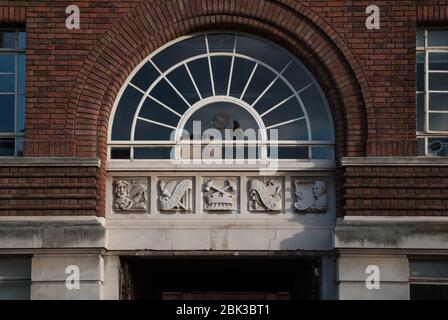 Swedish Georgian Art Deco Architecture Council Building Red Brick Hammersmith Town Hall King St, Hammersmith, London W6 9JU by Ernest Berry Webber Stock Photo