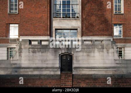 Swedish Georgian Art Deco Architecture Council Building Red Brick Hammersmith Town Hall King St, Hammersmith, London W6 9JU by Ernest Berry Webber Stock Photo