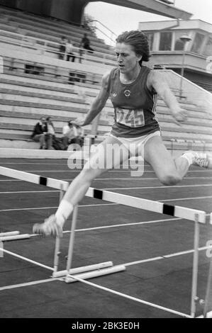 Ana Ambrazienė-Kosteckaja is a Lithuanian track and field athlete, 400 m hurdles world record holder. Stock Photo