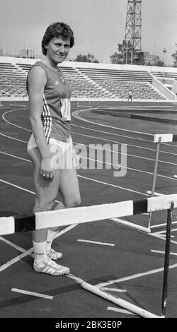 Ana Ambrazienė-Kosteckaja is a Lithuanian track and field athlete, 400 m hurdles world record holder. Stock Photo